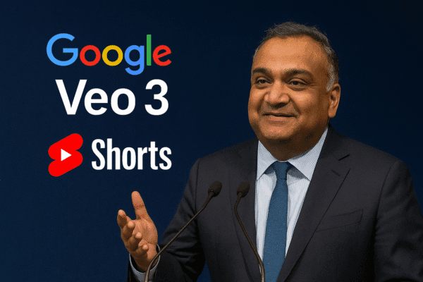 YouTube CEO Neal Mohan Confirms Veo 3 Integration With YouTube Shorts: What to Expect from AI-Powered Shorts YouTube CEO Neal Mohan announces the integration of Google Veo 3 with YouTube Shorts , standing confidently behind a podium.